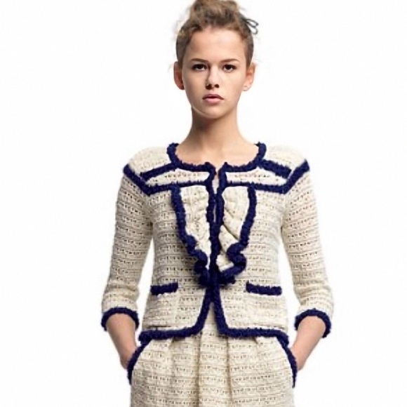 RED Valentino Ivory/Navy Cardigan, XS